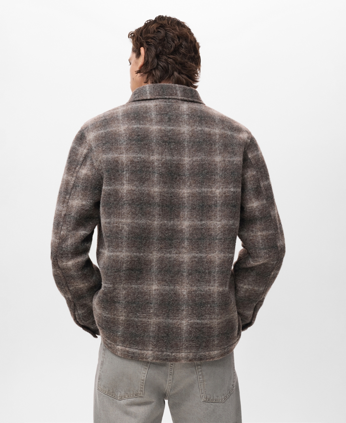Mango Men's Wool-Blend Check Jacket