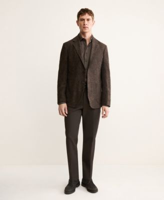 Men's Slim-Fit Micro-Check Wool-Blend Jacket