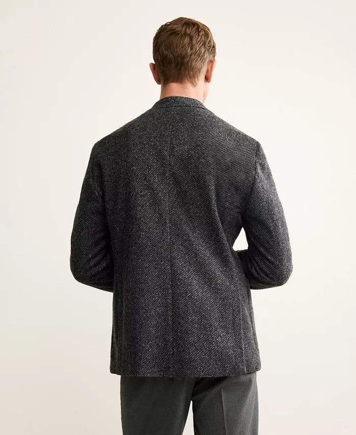 Men's Slim Fit Wool Blend Blazer - thumbnail 6