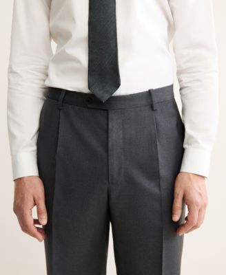 Men's Italian Virgin Wool Flannel Suit Pants