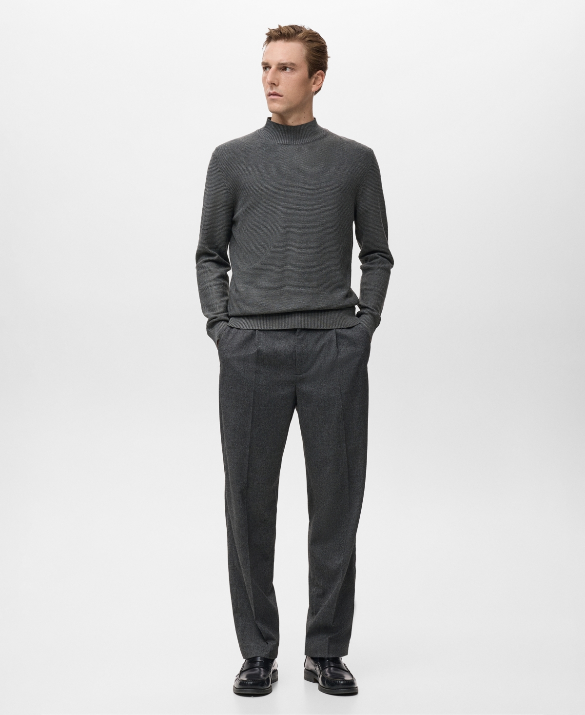 Mango Men's Structured Perkins-Neck Sweater