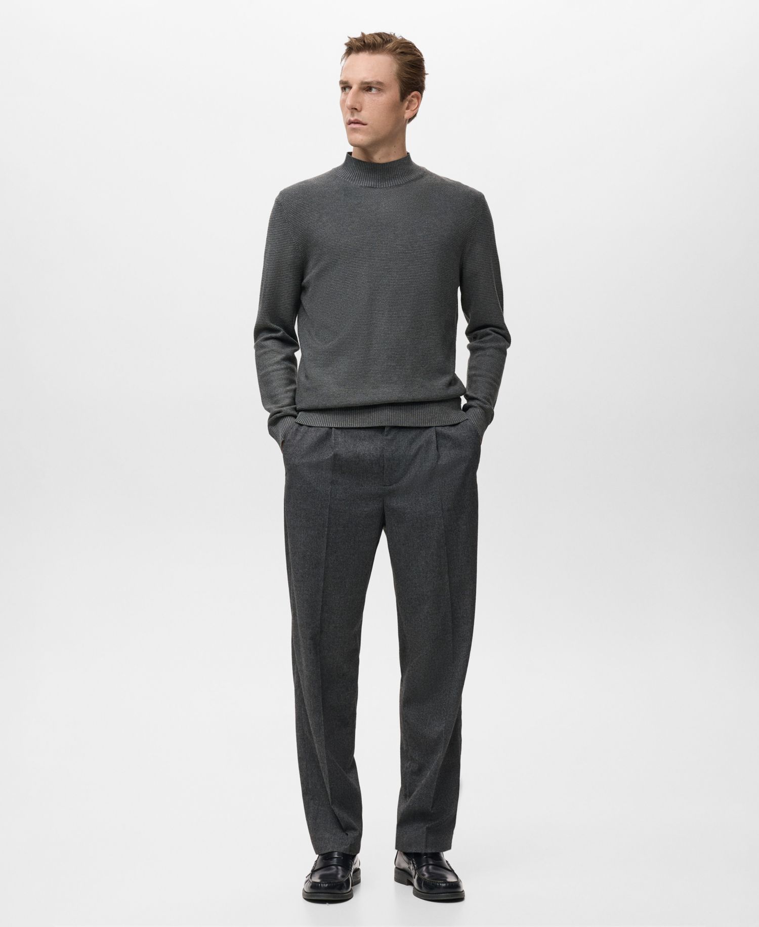 Men's Structured Perkins-Neck Sweater