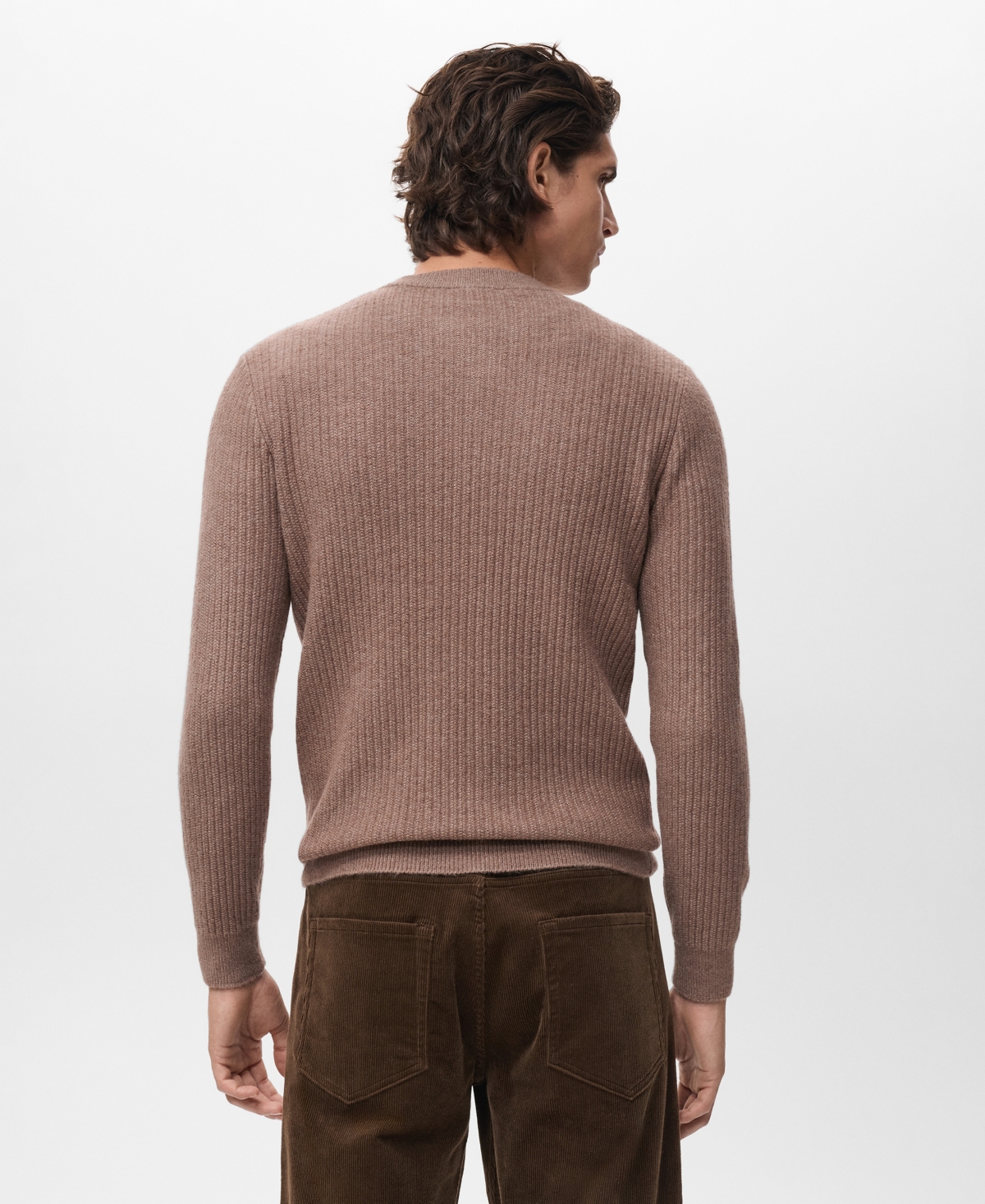 Mango Men's Knitted Ribbed Sweater