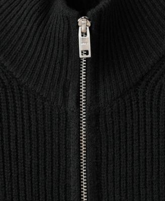 Men's Ribbed-Knit Zipper Cardigan