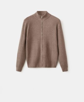 Men's Ribbed-Knit Zipper Cardigan