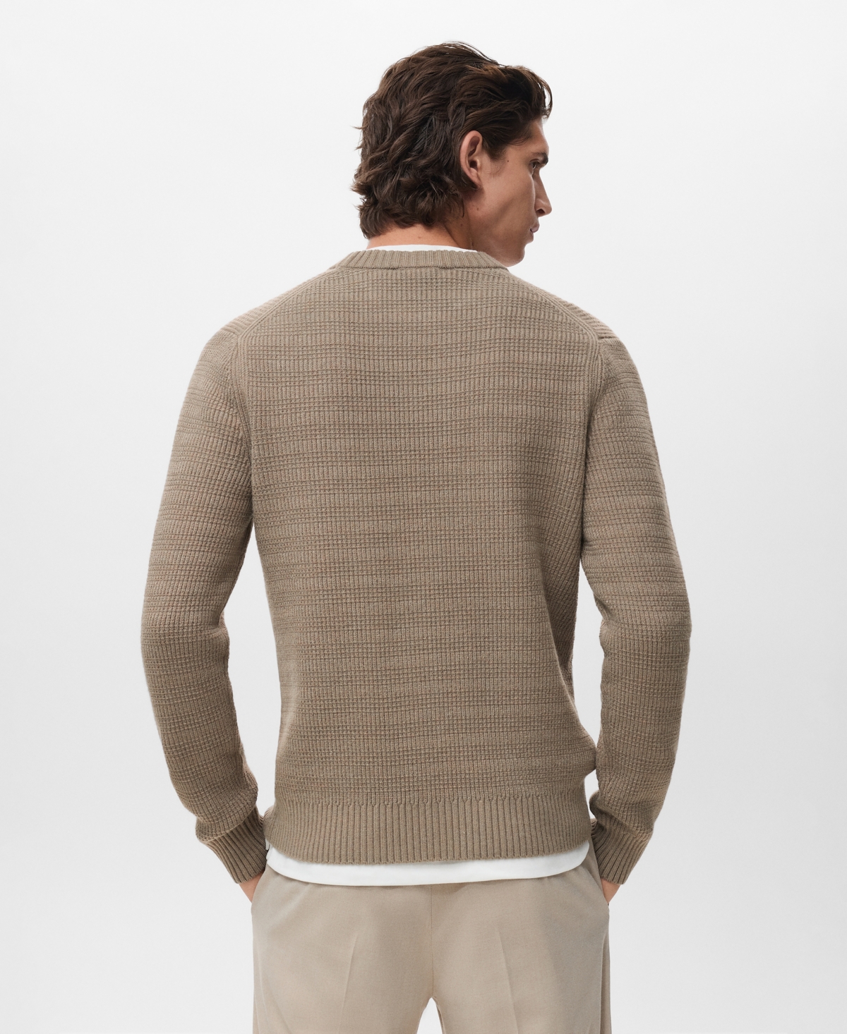Mango Men's Structured Knitted Sweater