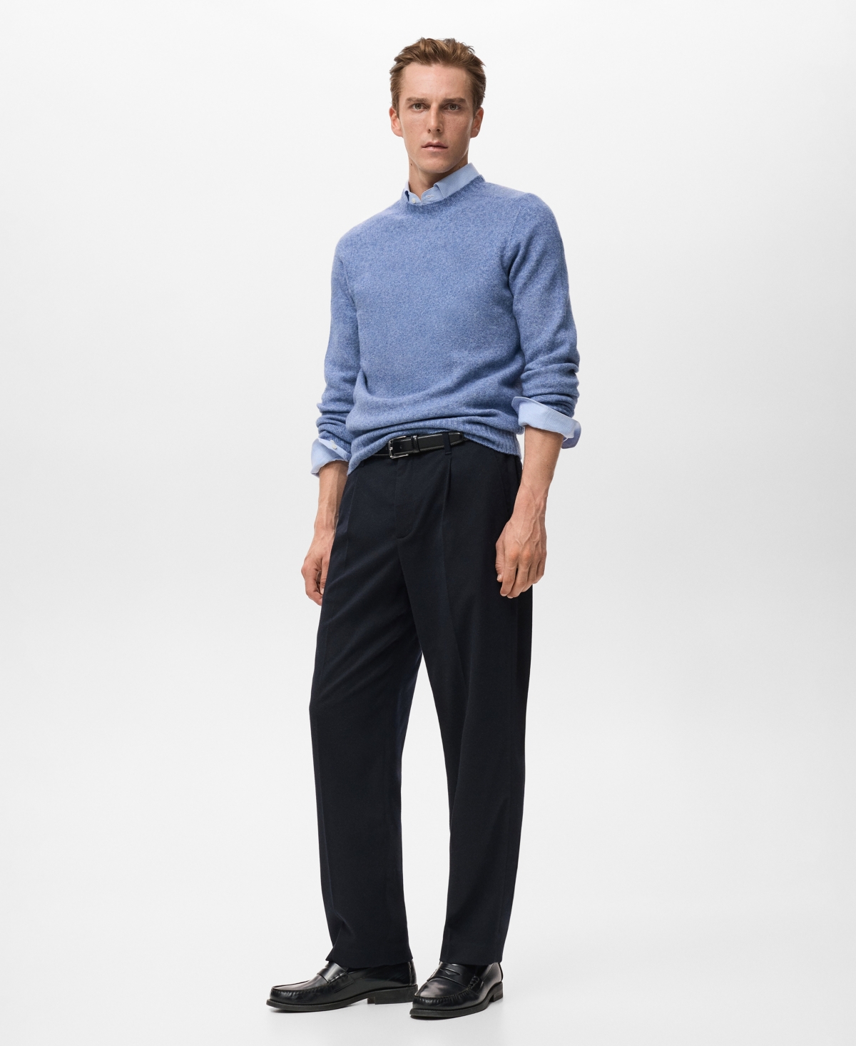 Mango Men's Knitted Wool Blend Sweater