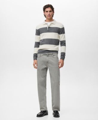 Men's Knitted Wool Blend Polo Sweater