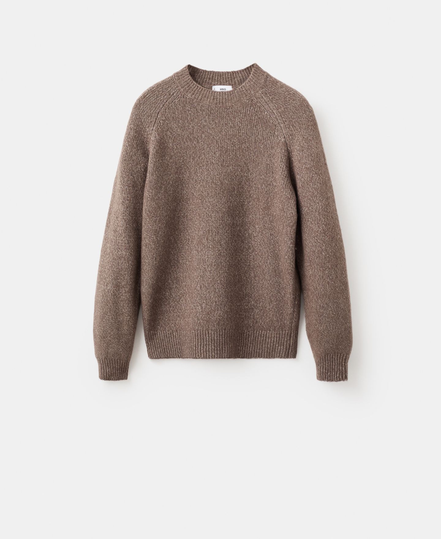 Мужской свитер MANGO Fine-Knit Wool-Blend, цвет: Средний коричневый — фото 5