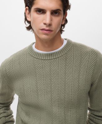 Men's Herringbone Structured Sweater