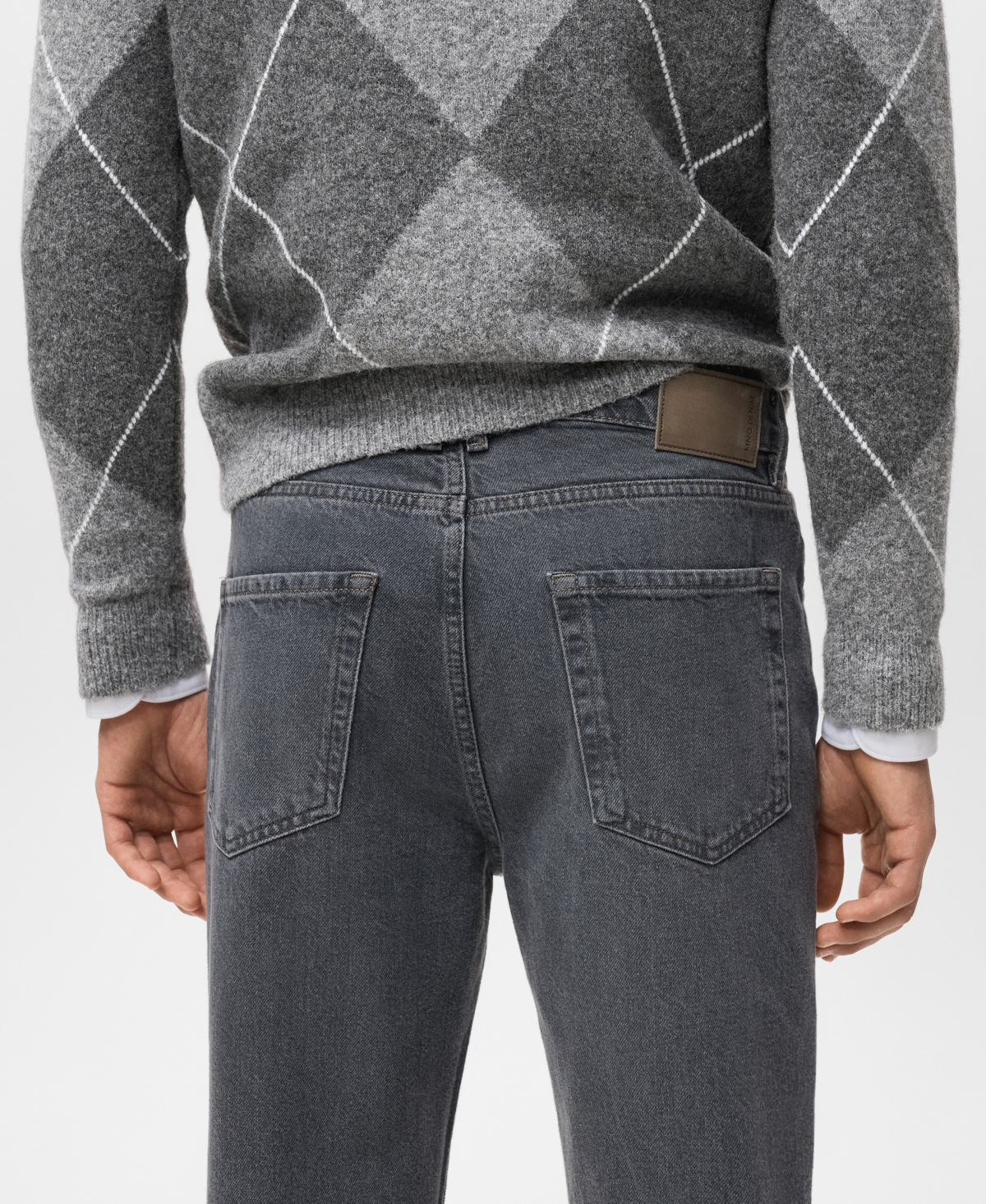 Mango Men's Regular Fit Cotton Jeans