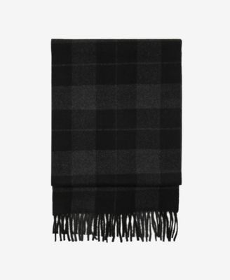 Men's Check Fringed Scarf