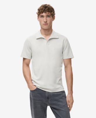 MANGO - Men's Cotton Pique Polo Shirt