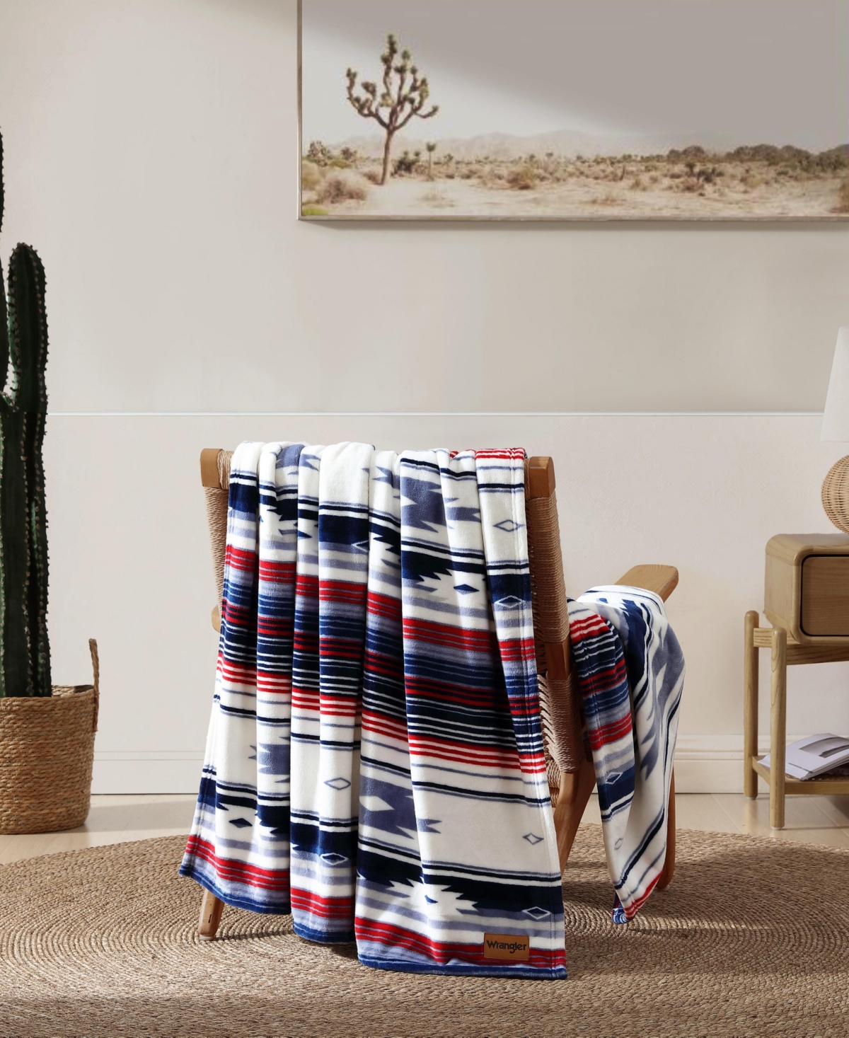 Wrangler Americana Printed Ultra Soft Plush Fleece Throw, 50" x 70"
