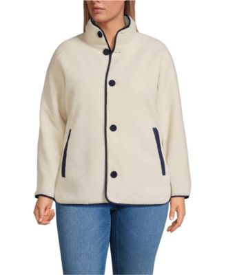 Plus Size High Pile Fleece Reversible Mixed Media Long Jacket