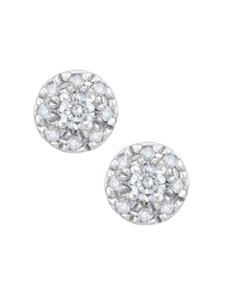 Diamond Round Shape Halo Stud Earrings (1/4 ct. t.w.) in 10k White Gold
