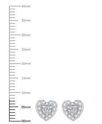 Diamond Heart Shape Halo Stud Earrings (1/2 ct. t.w.) in 10k White Gold