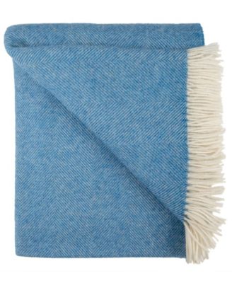 Shetland Lambswool Herringbone Throw, 55" x 72"