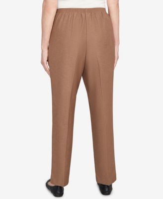 Plus Size Classic Signature Fit Textured Trousers Pants with All-Around Elastic Waistband