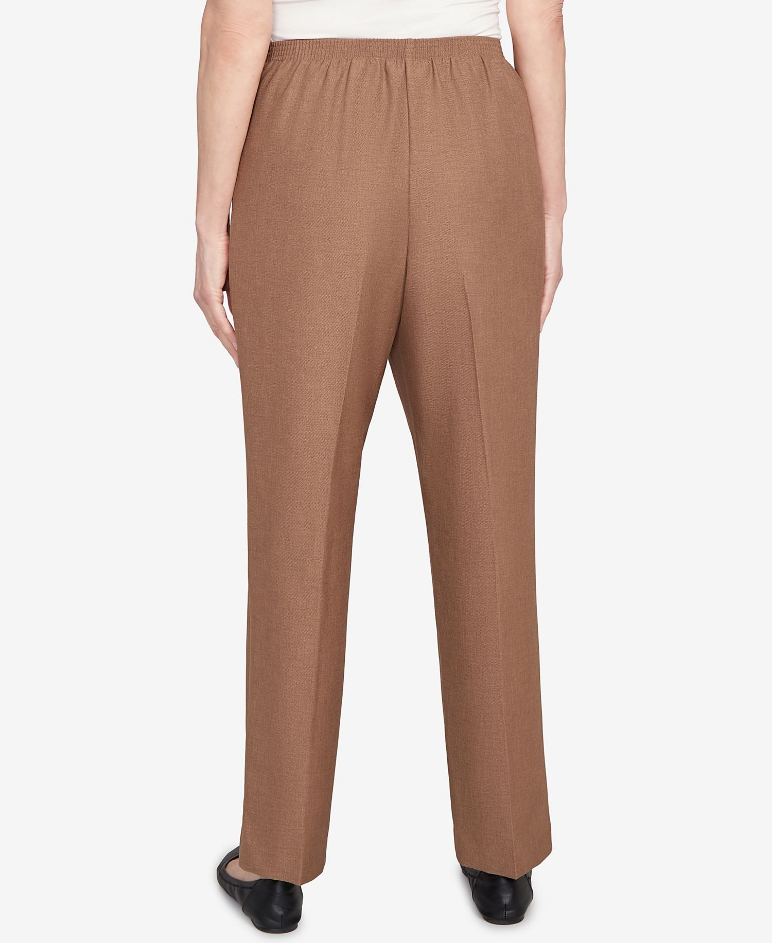 Plus Size Classic Signature Fit Textured Trousers Pants with All-Around Elastic Waistband