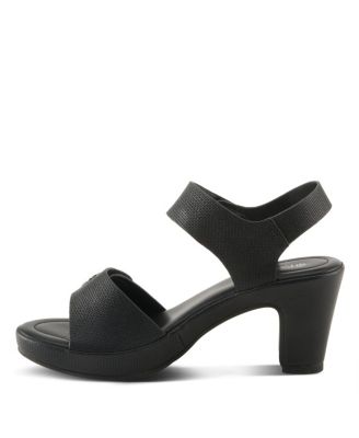 Women's DADE-WOVEN Textured Platform Sandals with Metallic Button Detail