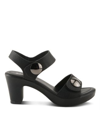 Women's DADE-WOVEN Textured Platform Sandals with Metallic Button Detail