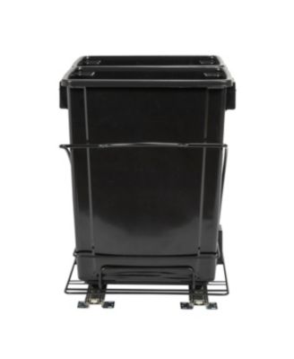 Glidez Steel Pull-Out Double 9 Gallon Plastic Trash Cans, Black