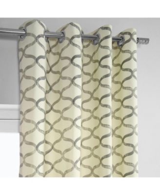 Illusions Geometric Grommet Printed Cotton Room Darkening Curtain