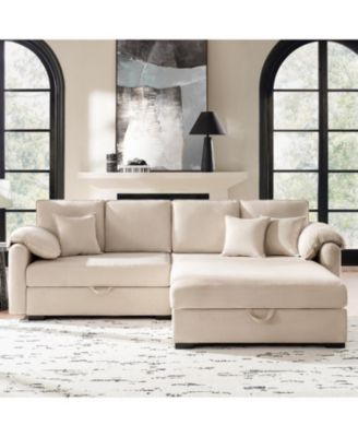 Brandee 2 - Piece Reversible Corduroy Sectional Sofa Chaise with Storage