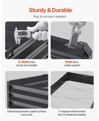 Metal Raised Garden Bed, Galvanized Outdoor Planter Box