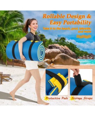 7 Inches x 2 Inches Water Mat with Safety Tether and Pillow Design for Lake and Pool