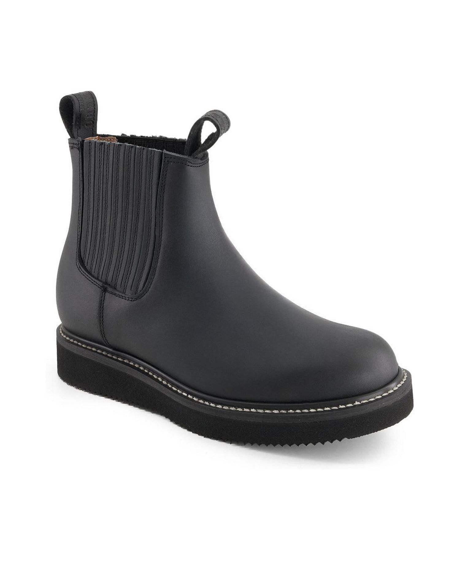 Men's Leather Chelsea Boots with Elastic Shaft