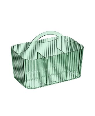 4-Section Fluted Storage Caddy Organizer with Handle - Sand Brown