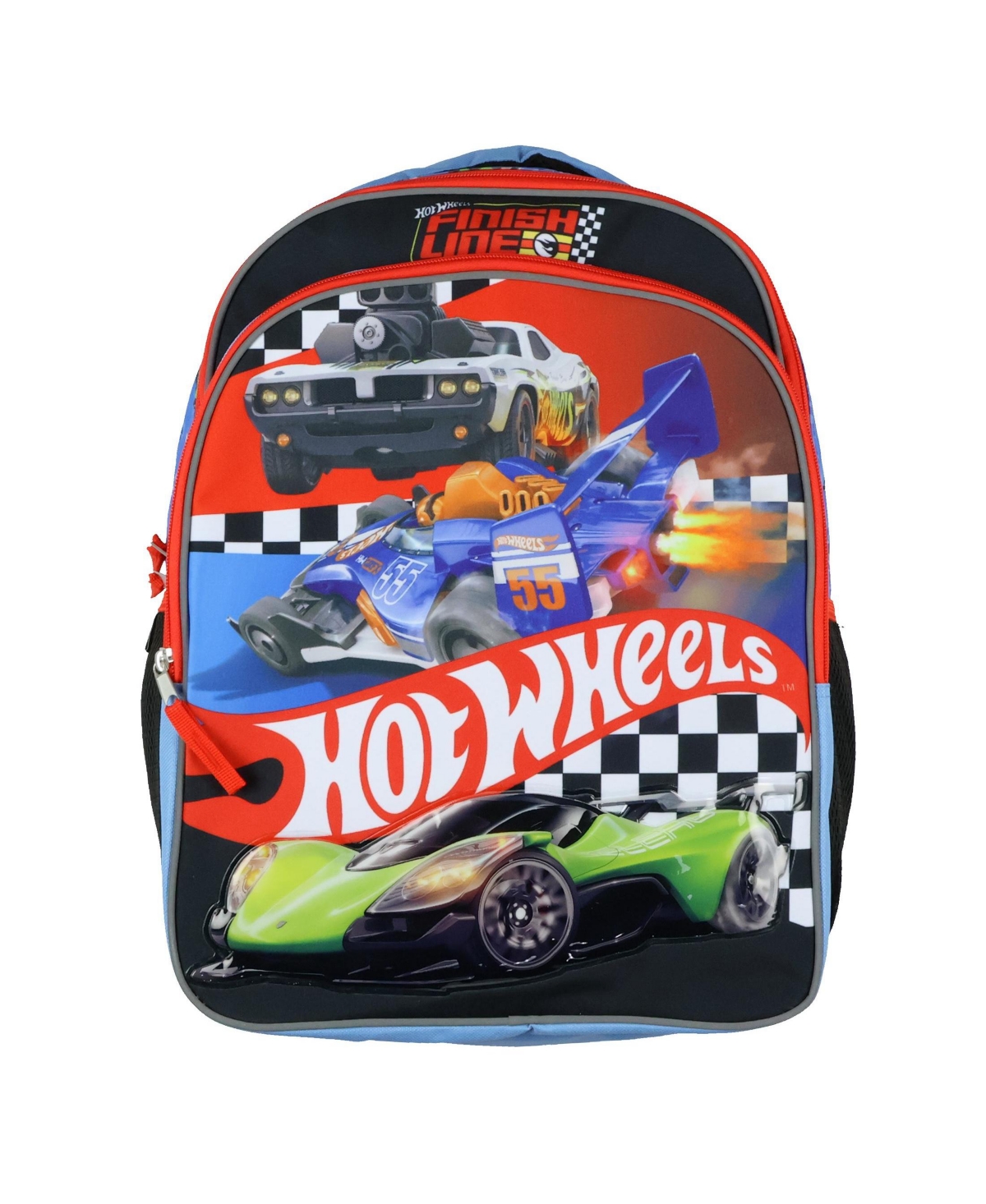 Hot Wheels Backpack Finish Line Racing Design 16" School Bag