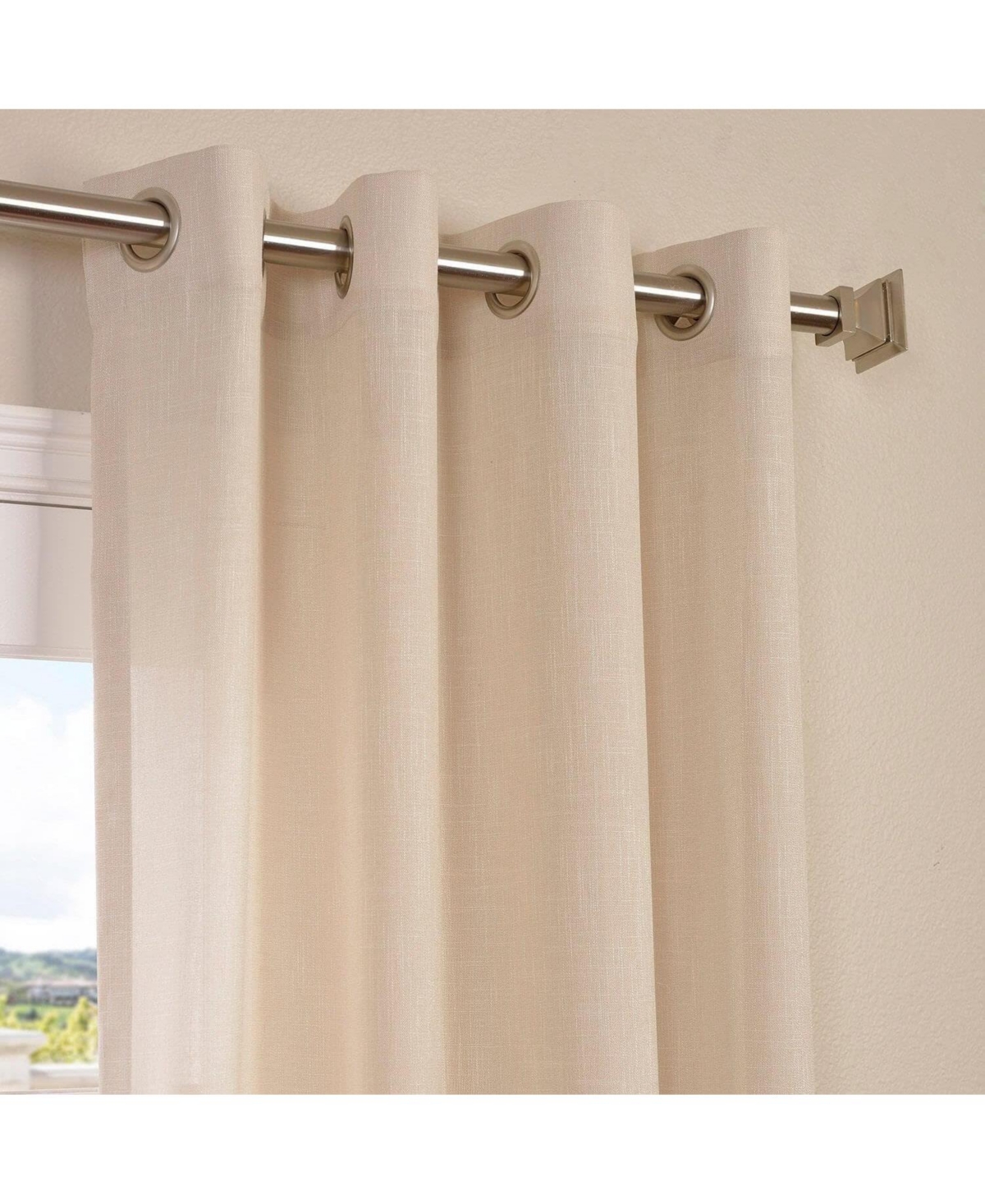 Half Price Drapes Grommet Faux Linen Curtain
