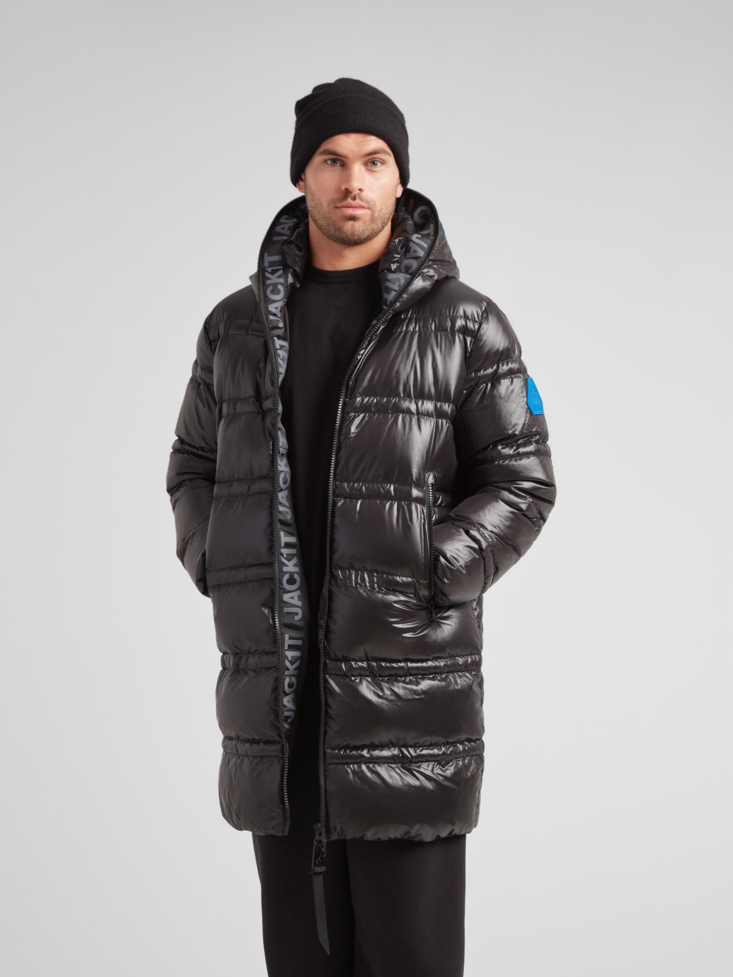 Мужская куртка JACK1T R4D Tramline Hooded Long Puffer, цвет: Чёрный — фото 7