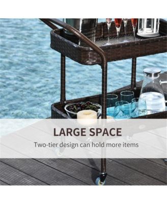 Portable Outdoor Grill Cart with Prep Space and Storage