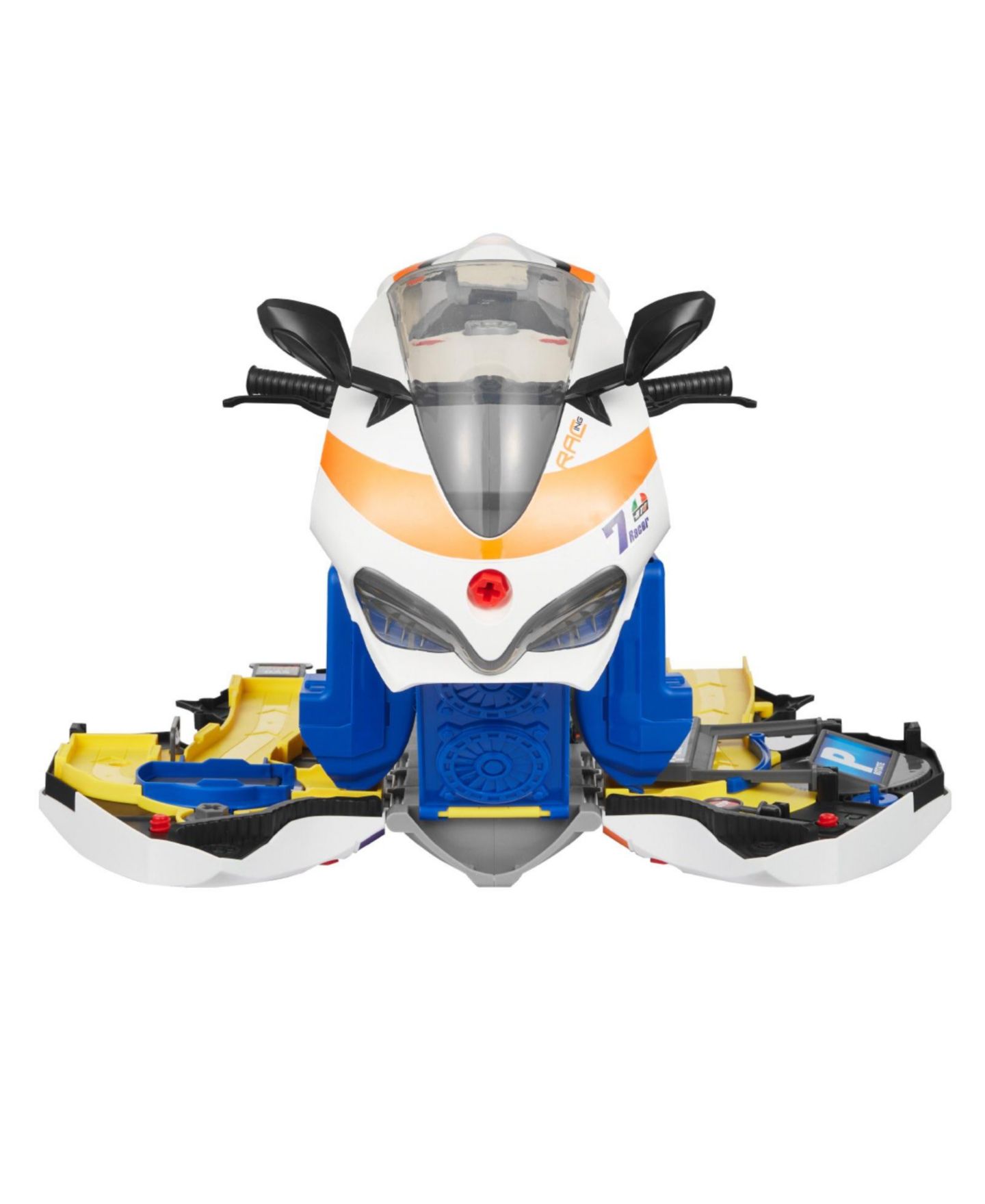 Детские игрушки Mecale Motorcycle Engine 6-in-1 Transforming 25-Piece Toy with Lights & Sounds, цвет: Синий — фото 9