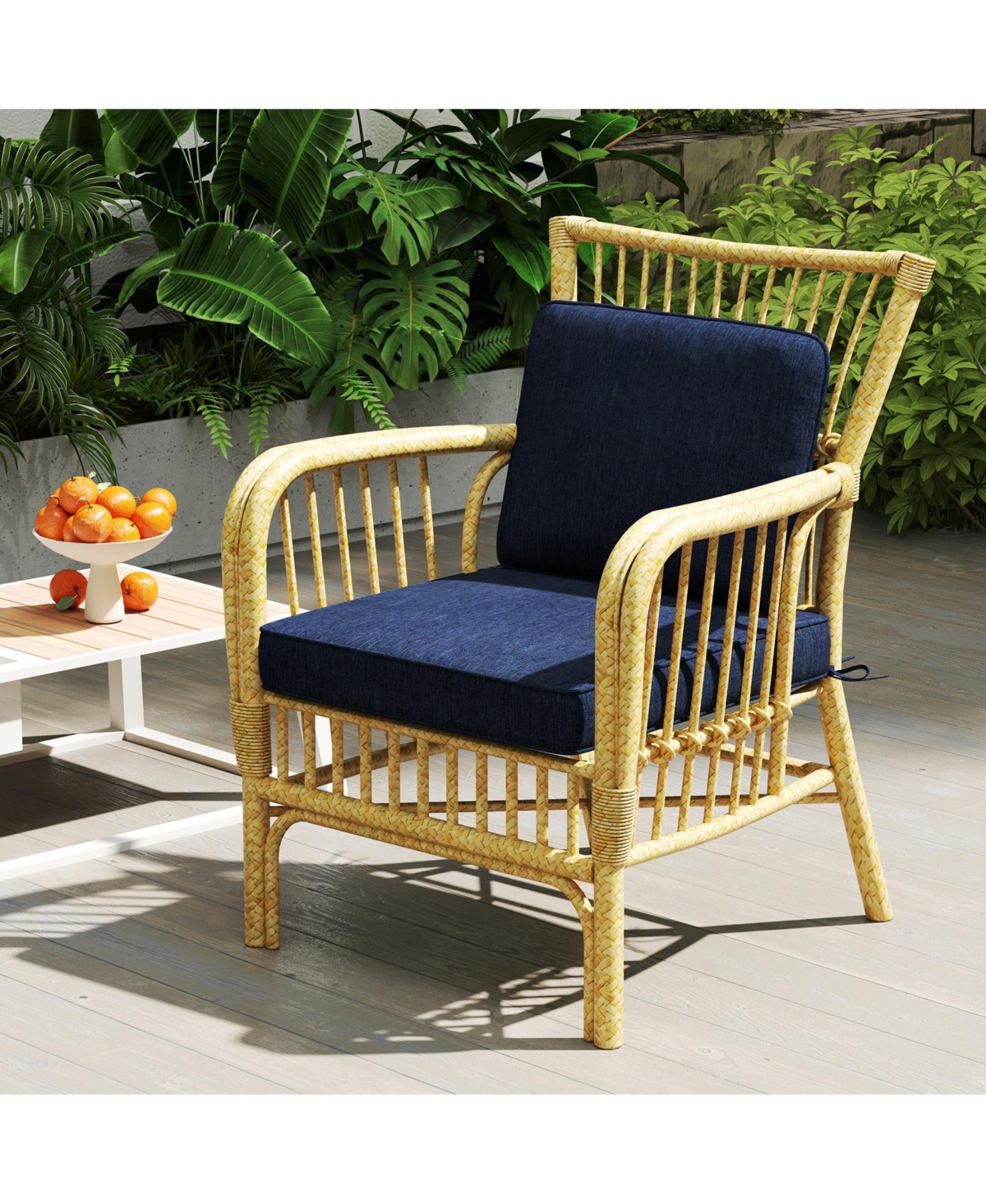 Set of 4 Outdoor Patio Cushion Set with Removable Covers
