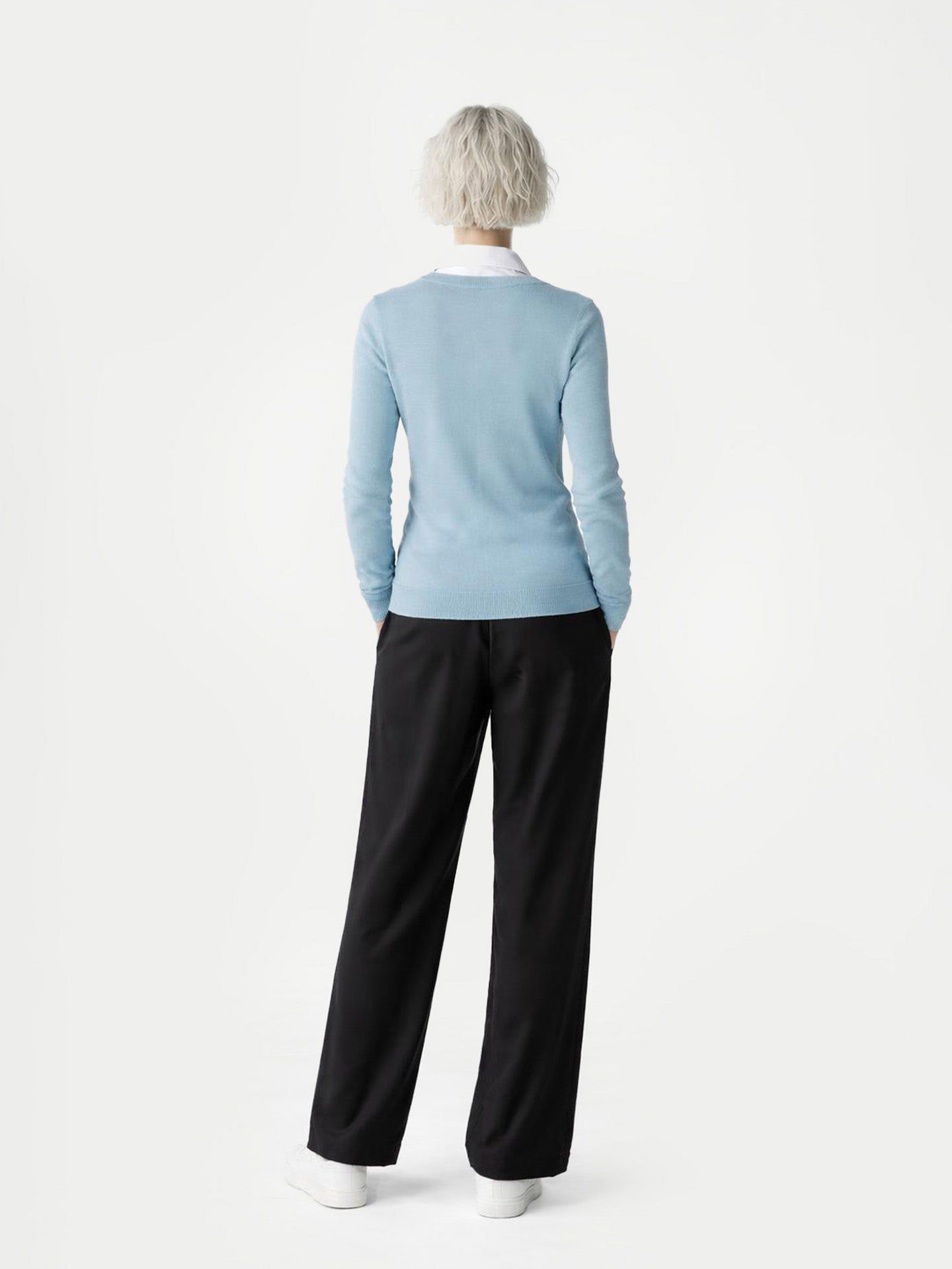 Женский свитер Gobi Cashmere Essential Cashmere Crewneck, цвет: Синий облачный синий — фото 6