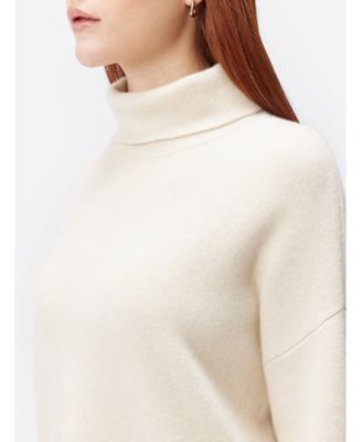 Women's Organic Color Cashmere Roll-Neck Sweater