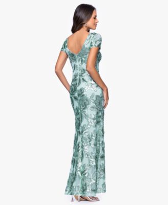 Petite Printed Scoop Neck Gown