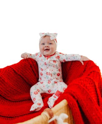 Baby Girls' Noel Printed Zip-Up Footed Pajamas