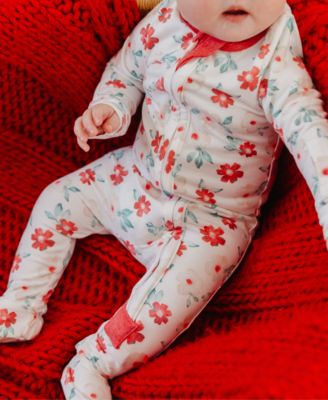 Baby Girls' Noel Printed Zip-Up Footed Pajamas