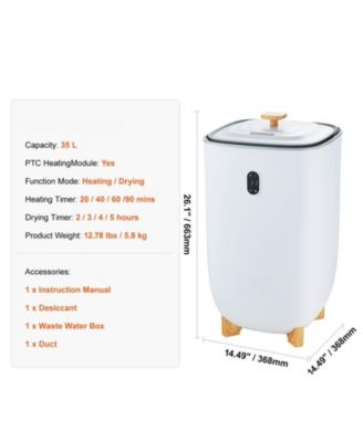 Towel Warmer for Bathroom, 35L Large Bucket Dryer with Auto Shut-Off, Fits 6 Oversized Towels, Blankets, Clothes, and Bathrobes for Spa Use