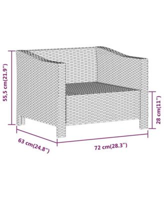 Garden Set of 1 Armchair  Poly rattan Medium Lightweight