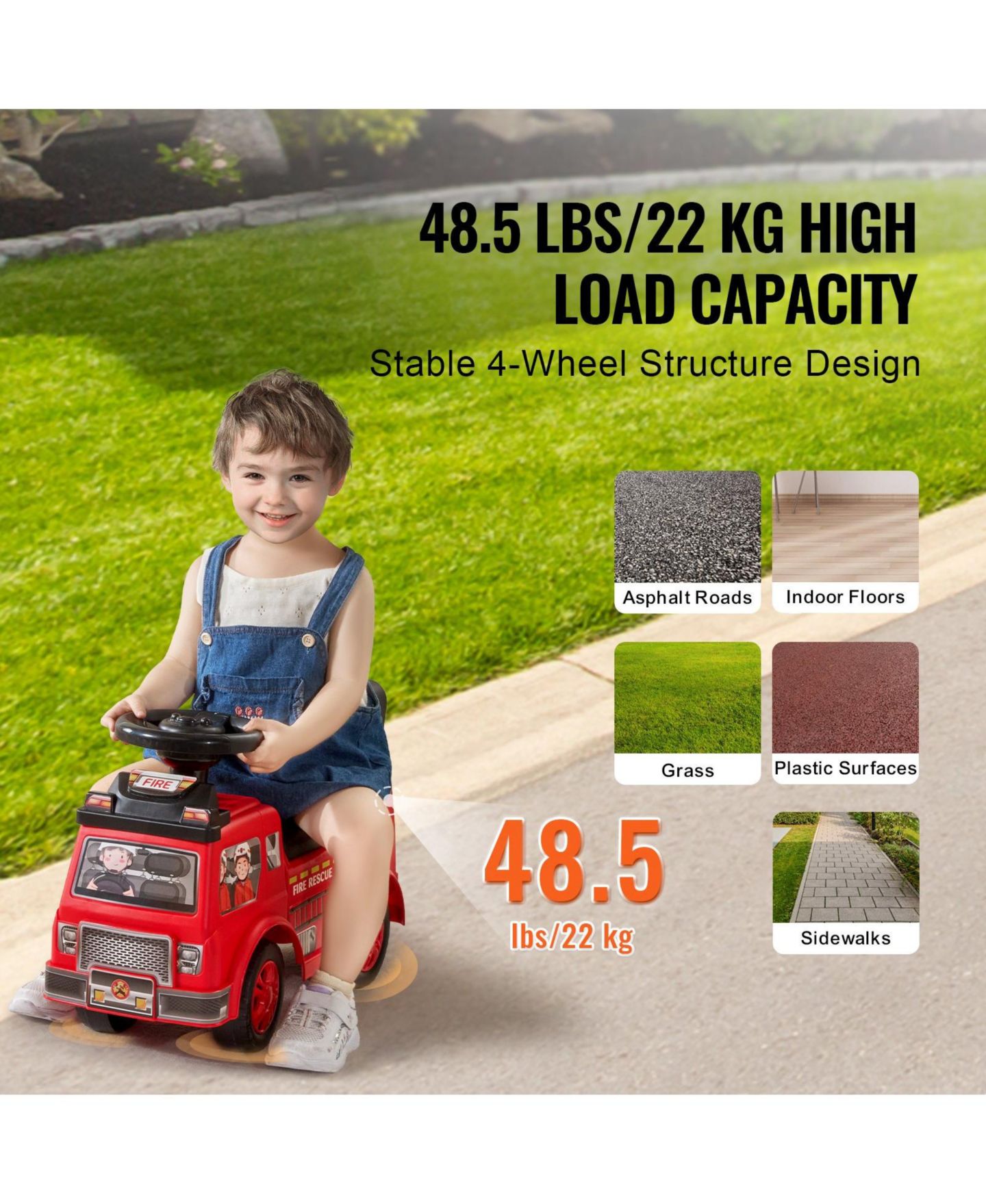 Детская игрушка Mecale Ride-On Push Car with Musical Steering Wheel & Under-Seat Storage, Ages 1-3, цвет: Красный — фото 5