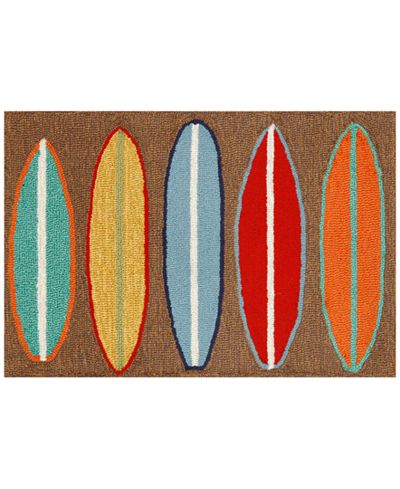 Liora Manne Front Porch Indoor/Outdoor Surfboards Brown 2'6'' x 4' Area Rug