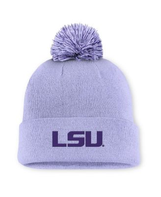 Men's Light Purple LSU Tigers Primetime Peak Campus Cuffed Knit Hat with Pom
