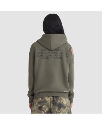 Women's Olive Carolina Panthers 2025 Salute to Service Sideline Standard Issue Dri-FIT Hoodie